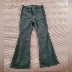 American Eagle Outfitters Forest Green Flare Jeans